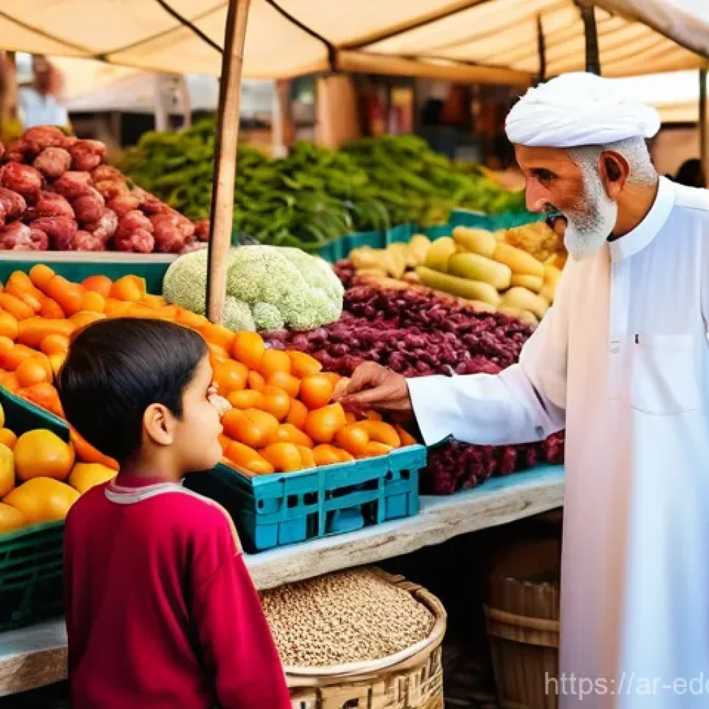 체험 기반 교육을 위한 지역 사회 참여 방법 - **Prompt:** A heartwarming and authentic scene featuring an elderly Arab grandfather (in modest, tra...