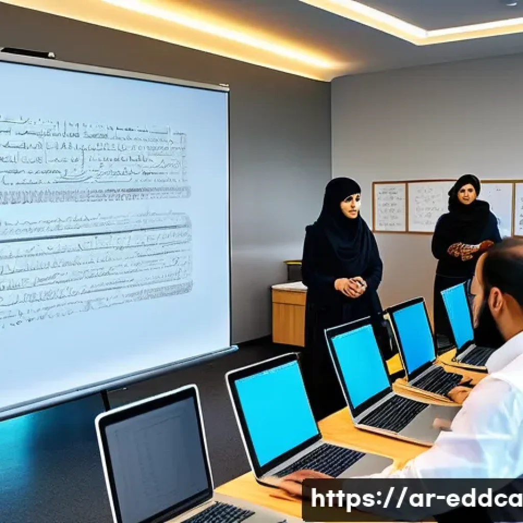 체험 기반 교육의 최신 트렌드 - A diverse group of Arabic-speaking adult learners engaged in a hands-on workshop inside a modern cla...