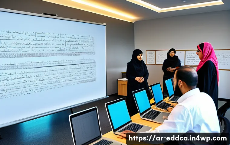 체험 기반 교육의 최신 트렌드 - A diverse group of Arabic-speaking adult learners engaged in a hands-on workshop inside a modern cla...